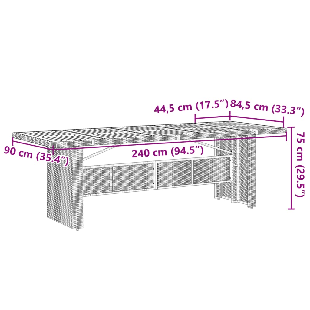 11-delige Bistroset met kussens poly rattan zwart Tuinsets | Creëer jouw Trendy Thuis | Gratis bezorgd & Retour | Trendy.nl