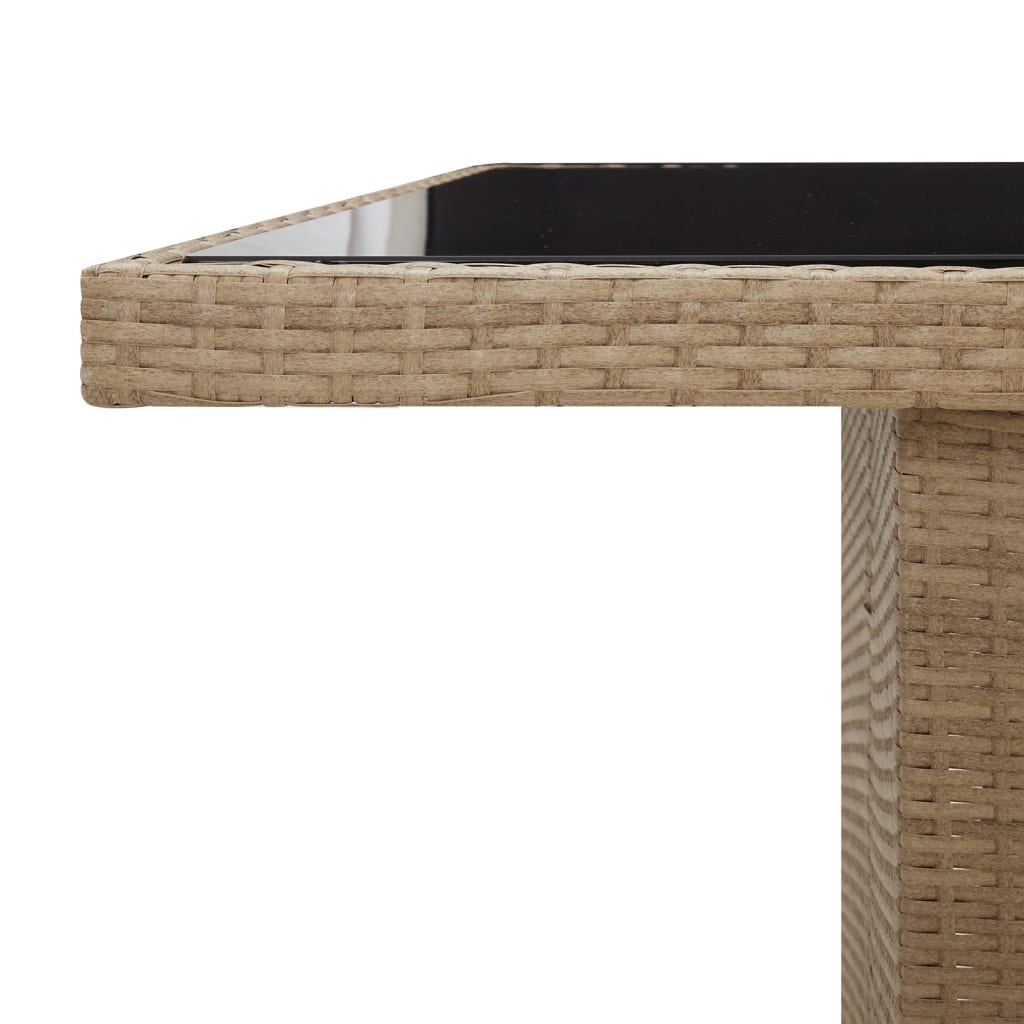 9-delige Bistroset met kussens poly rattan beige