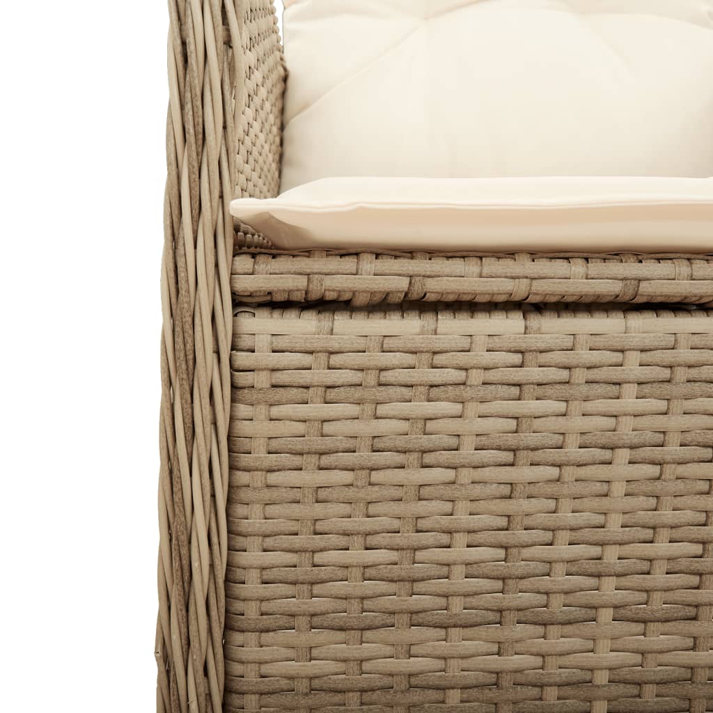 9-delige Bistroset met kussens poly rattan beige Tuinsets | Creëer jouw Trendy Thuis | Gratis bezorgd & Retour | Trendy.nl