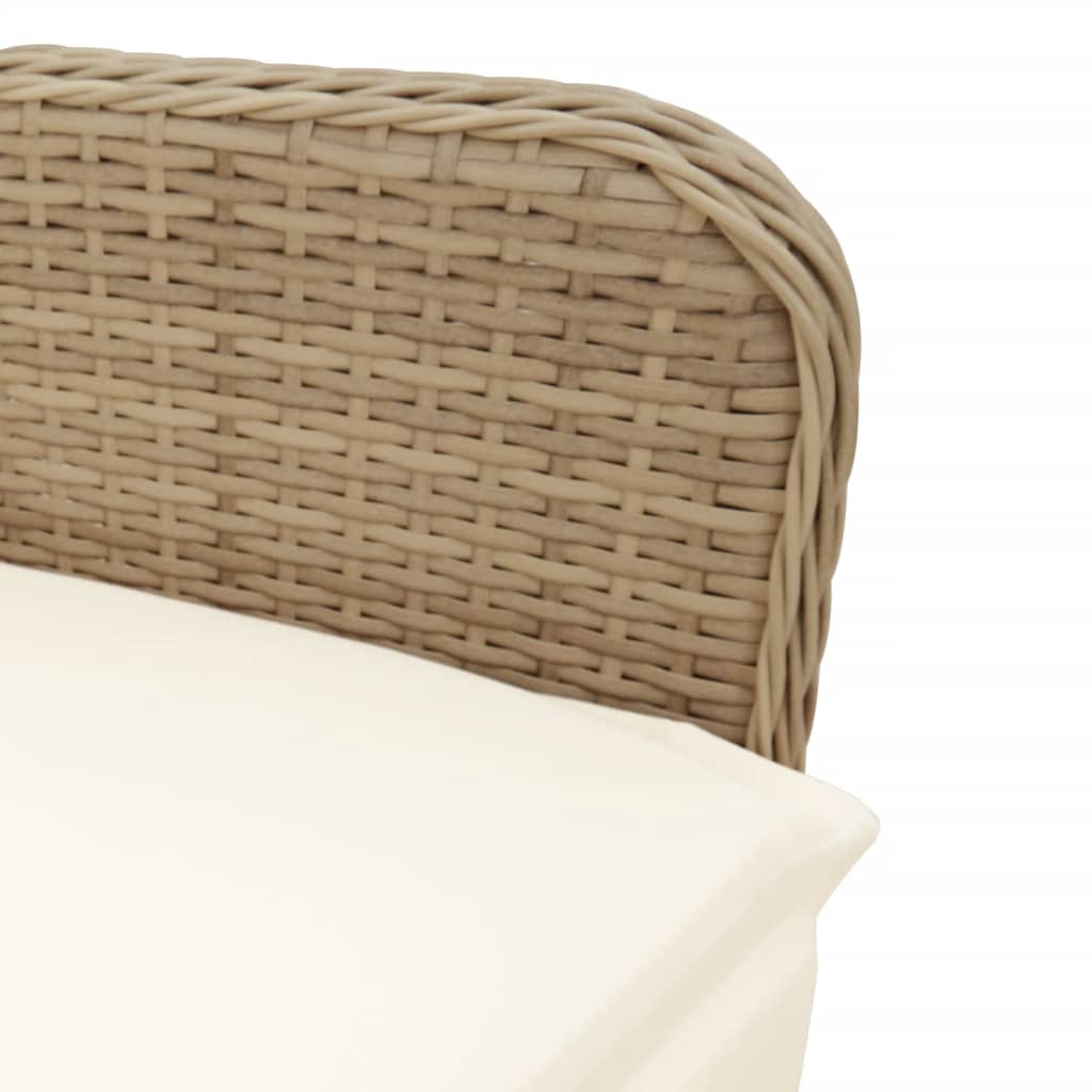 9-delige Bistroset met kussens poly rattan beige Tuinsets | Creëer jouw Trendy Thuis | Gratis bezorgd & Retour | Trendy.nl