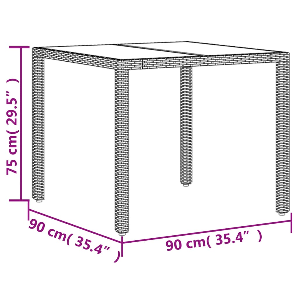 5-delige Tuinset met kussens poly rattan en glas zwart Tuinsets | Creëer jouw Trendy Thuis | Gratis bezorgd & Retour | Trendy.nl