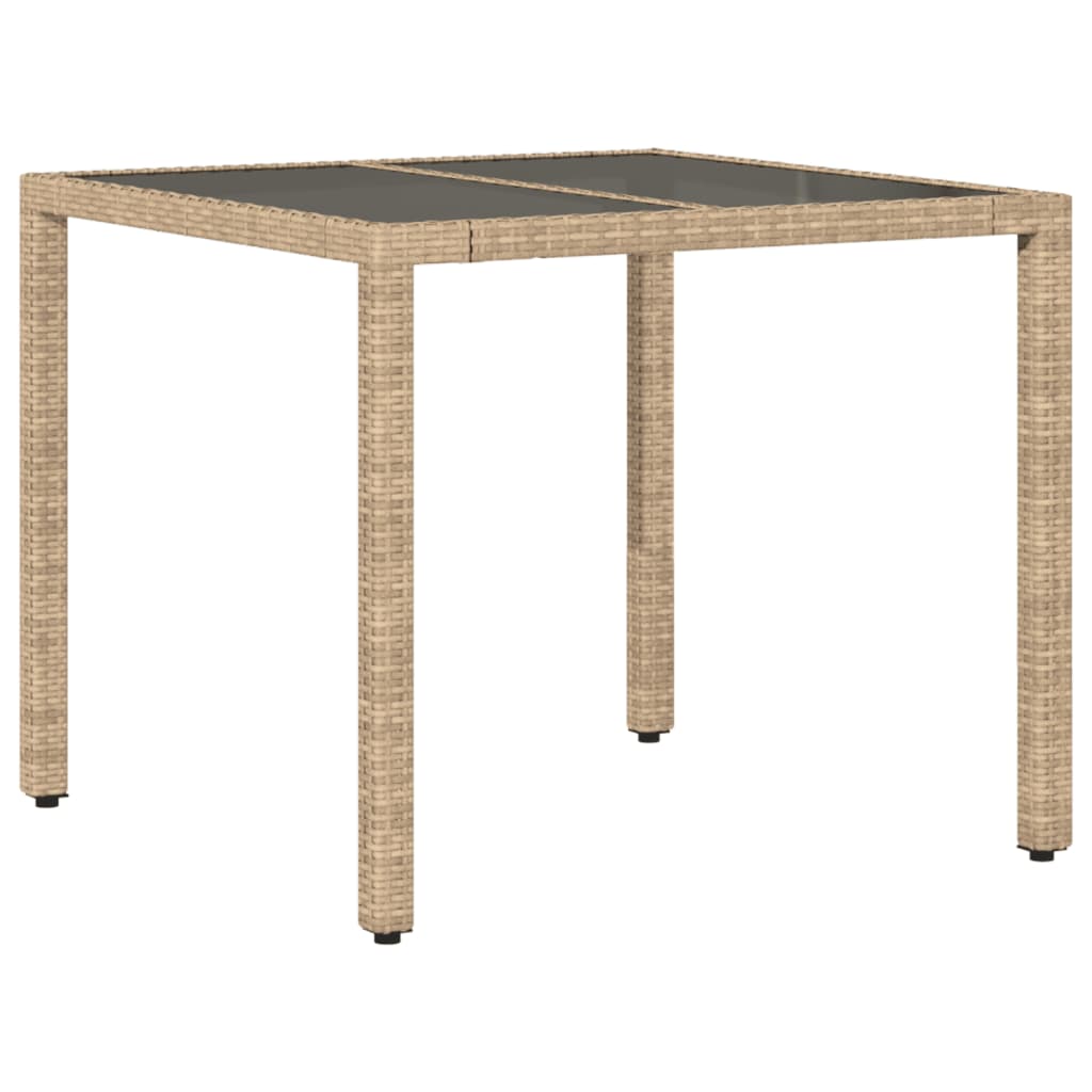 5-delige Tuinset met kussens poly rattan en glas beige Tuinsets | Creëer jouw Trendy Thuis | Gratis bezorgd & Retour | Trendy.nl