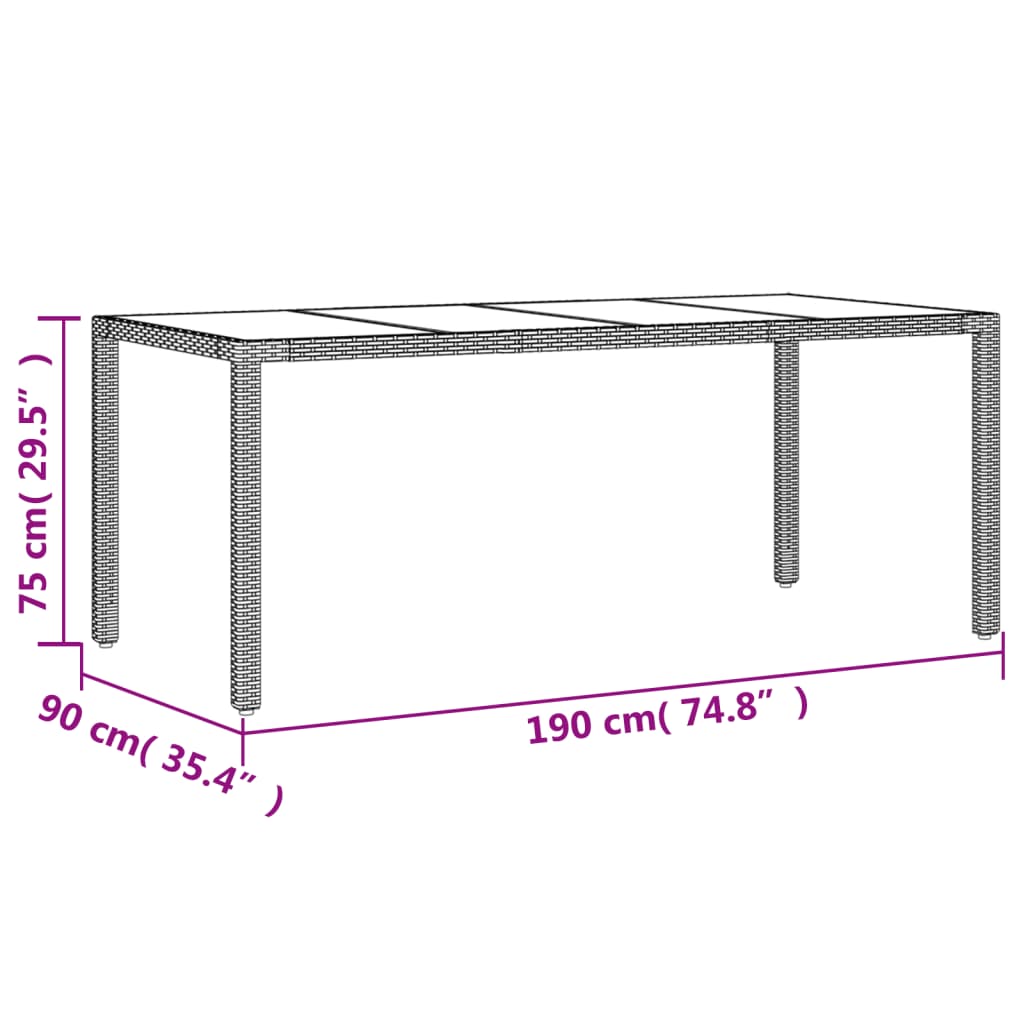 7-delige Tuinset met kussens poly rattan en glas lichtgrijs Tuinsets | Creëer jouw Trendy Thuis | Gratis bezorgd & Retour | Trendy.nl