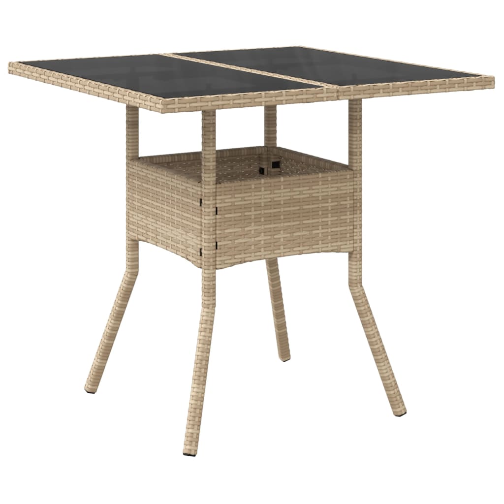 5-delige Tuinset met kussens poly rattan en glas beige Tuinsets | Creëer jouw Trendy Thuis | Gratis bezorgd & Retour | Trendy.nl