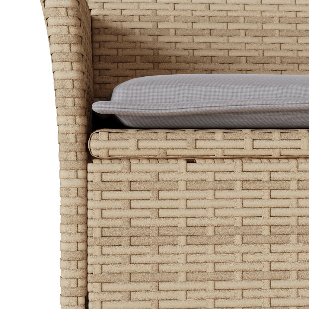 5-delige Tuinset met kussens poly rattan en glas beige Tuinsets | Creëer jouw Trendy Thuis | Gratis bezorgd & Retour | Trendy.nl