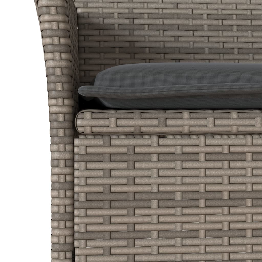 3-delige Tuinset met kussens poly rattan en acaciahout grijs Tuinsets | Creëer jouw Trendy Thuis | Gratis bezorgd & Retour | Trendy.nl