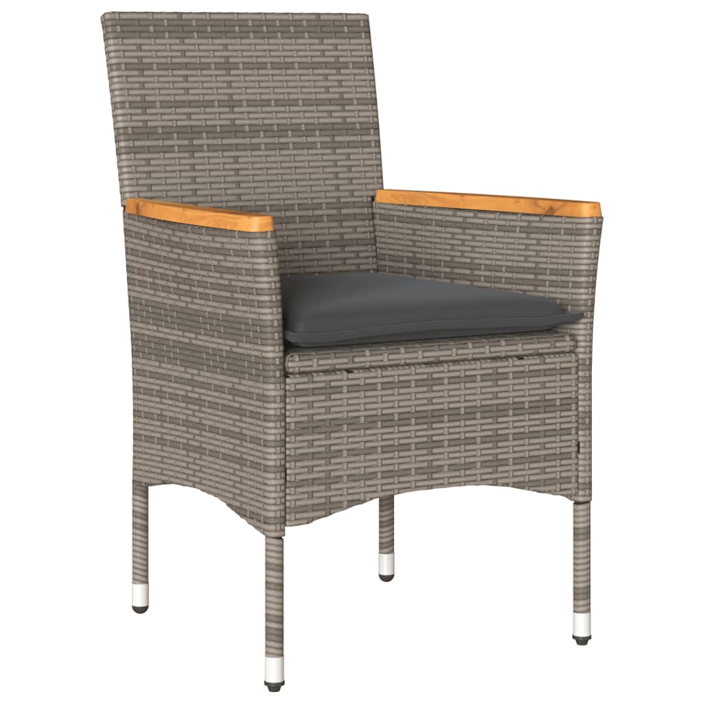 5-delige Loungeset met kussens poly rattan en acaciahout grijs Tuinsets | Creëer jouw Trendy Thuis | Gratis bezorgd & Retour | Trendy.nl