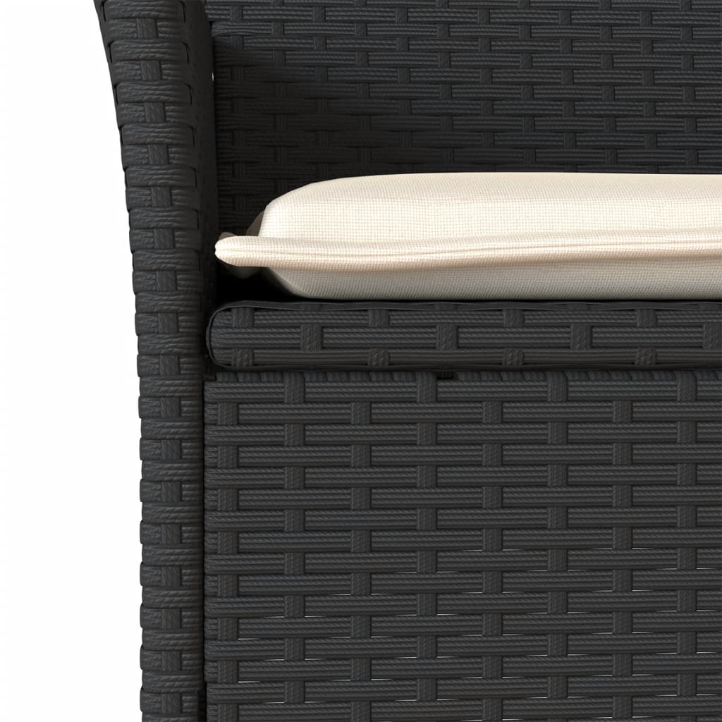 5-delige Loungeset met kussens poly rattan en acaciahout zwart Tuinsets | Creëer jouw Trendy Thuis | Gratis bezorgd & Retour | Trendy.nl