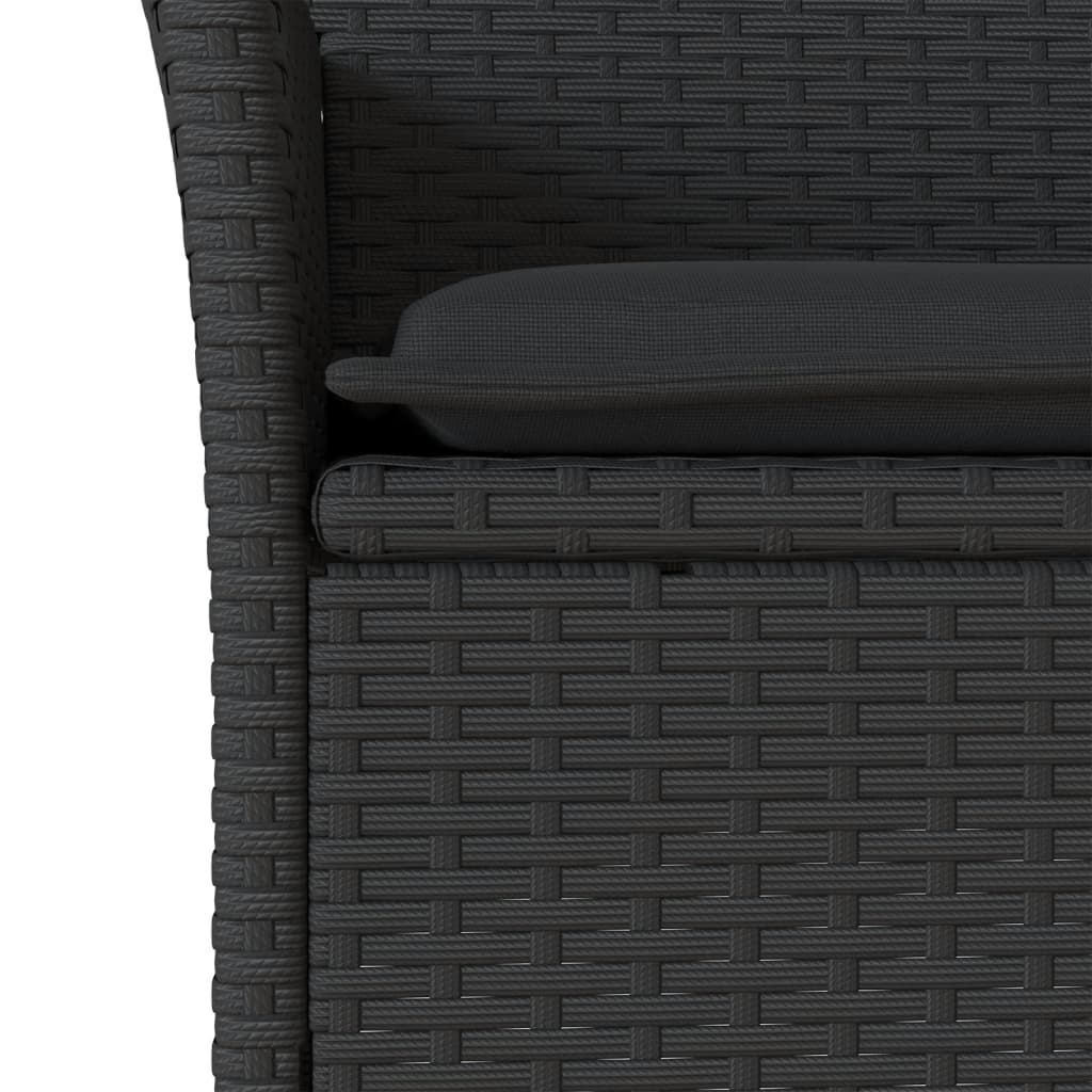 5-delige Loungeset met kussens poly rattan en acaciahout zwart Tuinsets | Creëer jouw Trendy Thuis | Gratis bezorgd & Retour | Trendy.nl