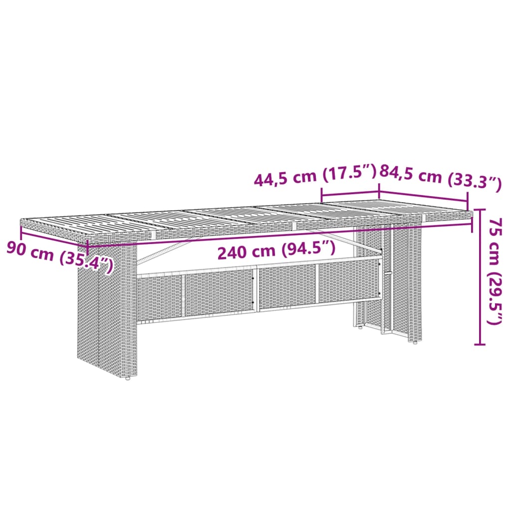 11-delige Tuinset met kussens poly rattan zwart