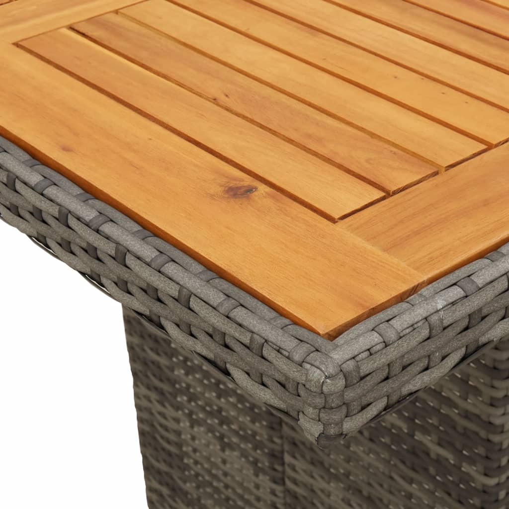 7-delige Tuinset met kussens poly rattan grijs