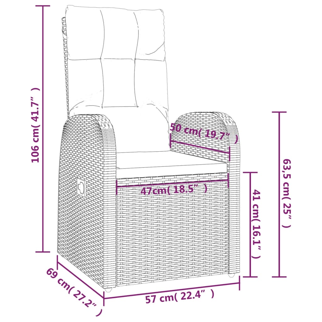 11-delige Tuinset met kussens poly rattan zwart