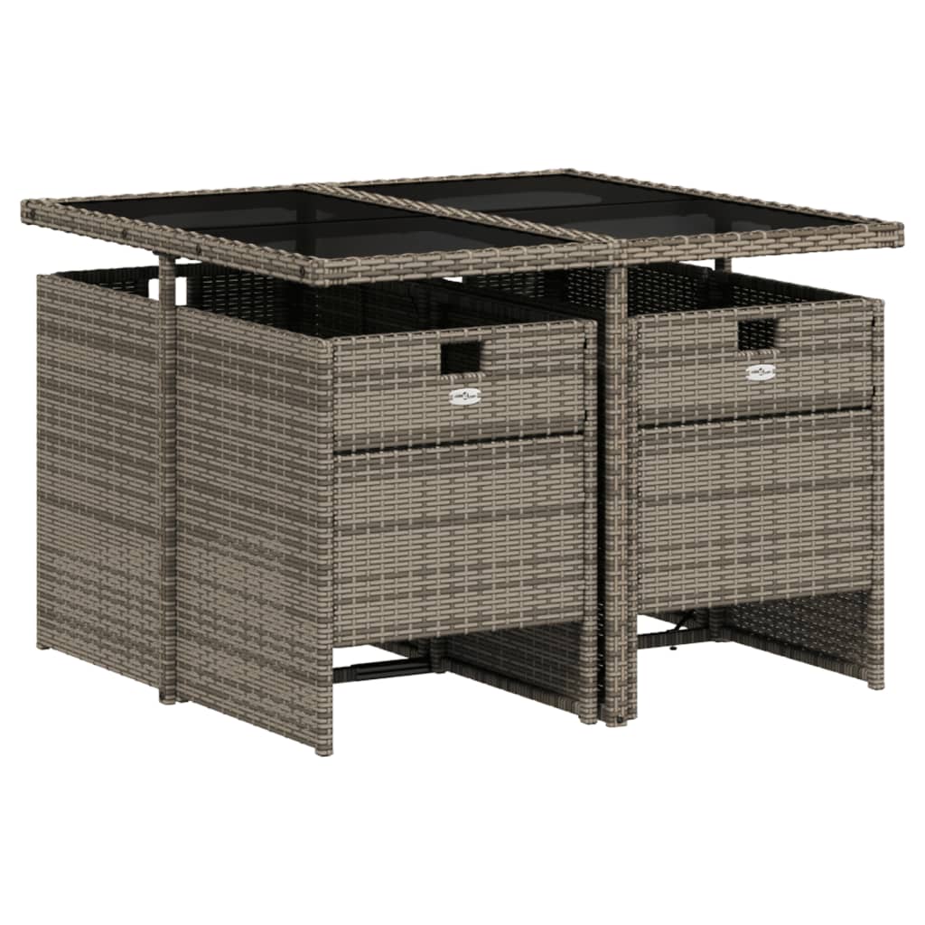 5-delige Tuinset met kussens poly rattan grijs Tuinsets | Creëer jouw Trendy Thuis | Gratis bezorgd & Retour | Trendy.nl