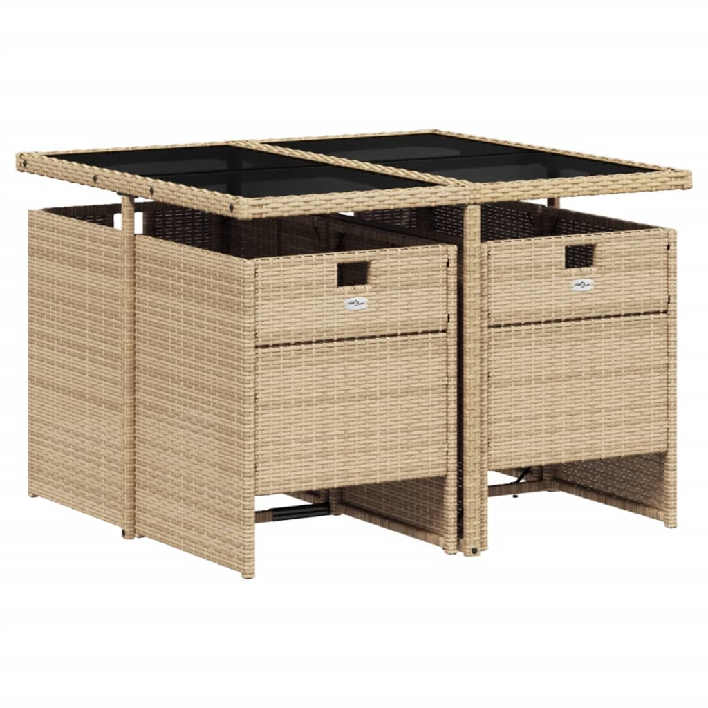 5-delige Tuinset met kussens poly rattan beige Tuinsets | Creëer jouw Trendy Thuis | Gratis bezorgd & Retour | Trendy.nl