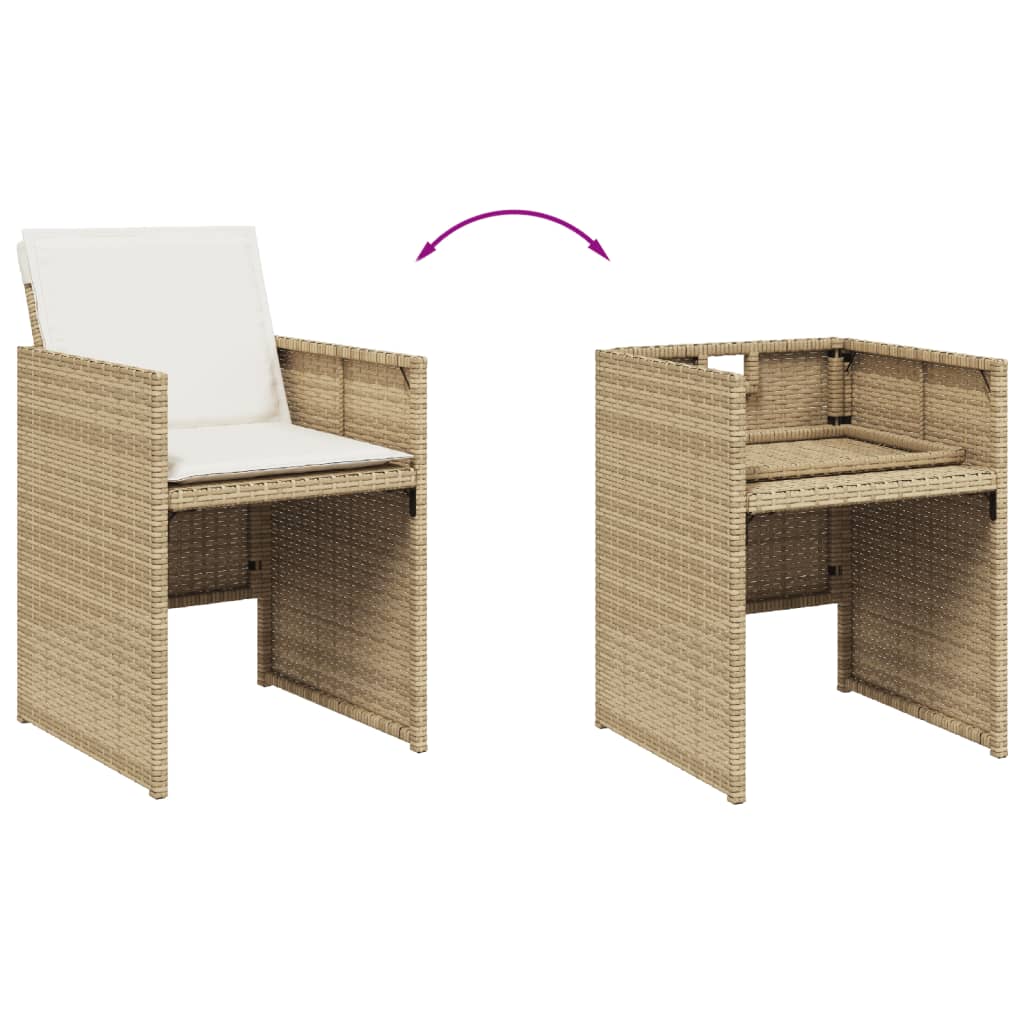 5-delige Tuinset met kussens poly rattan beige Tuinsets | Creëer jouw Trendy Thuis | Gratis bezorgd & Retour | Trendy.nl