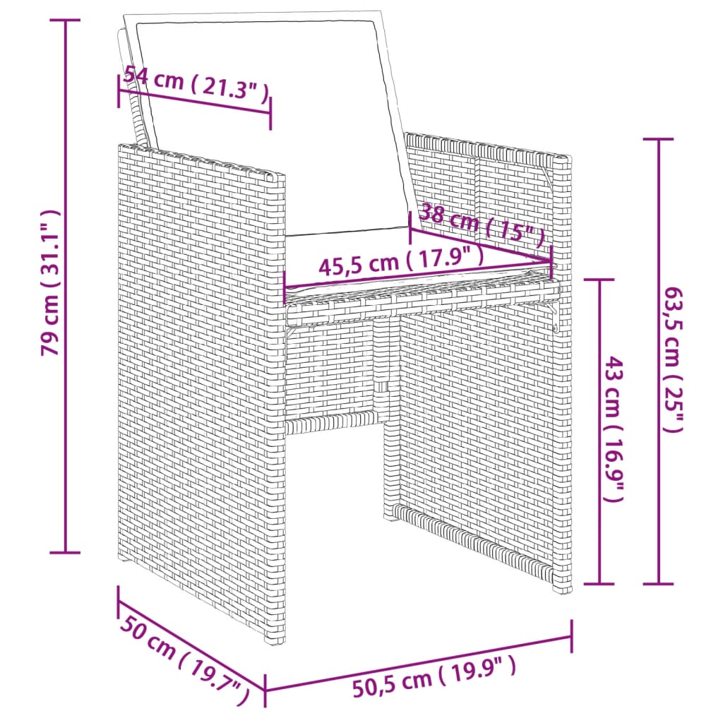 5-delige Tuinset met kussens poly rattan lichtgrijs Tuinsets | Creëer jouw Trendy Thuis | Gratis bezorgd & Retour | Trendy.nl