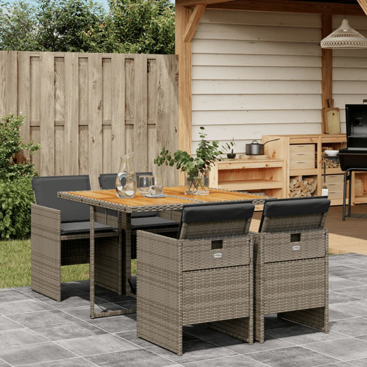 5-delige Tuinset met kussens poly rattan grijs Tuinsets | Creëer jouw Trendy Thuis | Gratis bezorgd & Retour | Trendy.nl