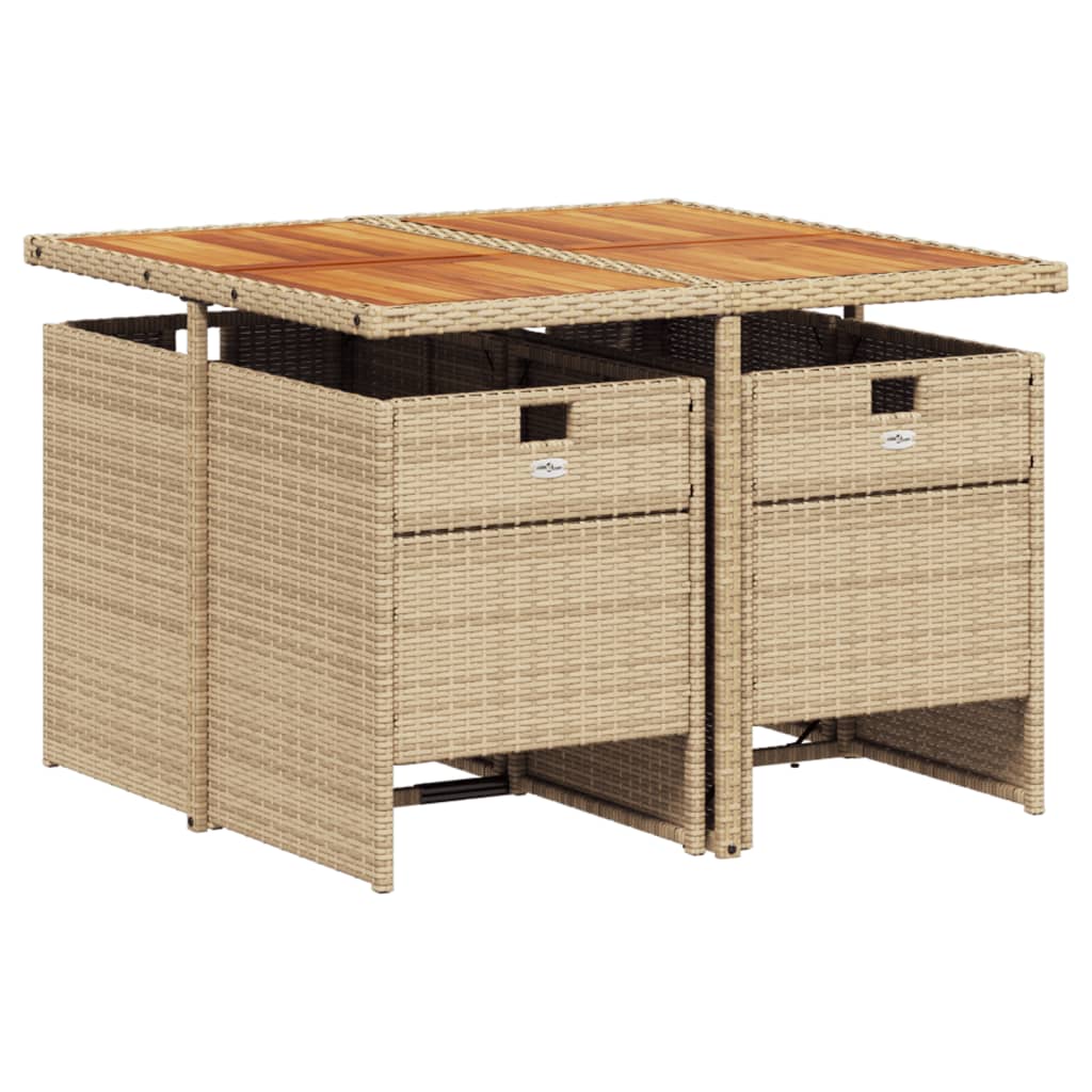 5-delige Tuinset met kussens poly rattan beige Tuinsets | Creëer jouw Trendy Thuis | Gratis bezorgd & Retour | Trendy.nl