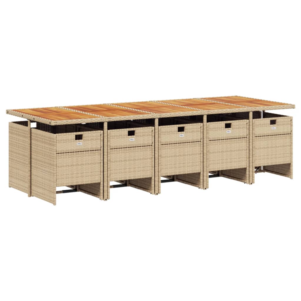 11-delige Tuinset met kussens poly rattan beige Tuinsets | Creëer jouw Trendy Thuis | Gratis bezorgd & Retour | Trendy.nl