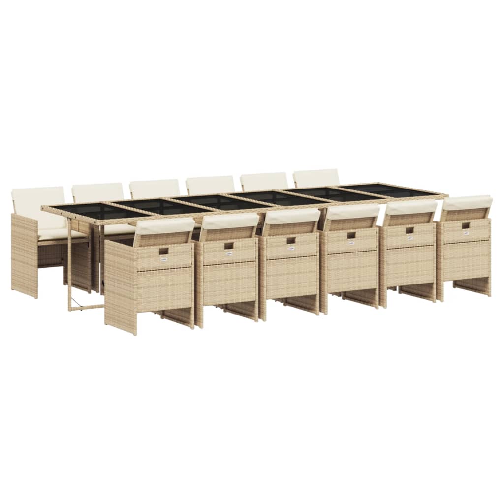 13-delige Tuinset met kussens poly rattan beige Tuinsets | Creëer jouw Trendy Thuis | Gratis bezorgd & Retour | Trendy.nl