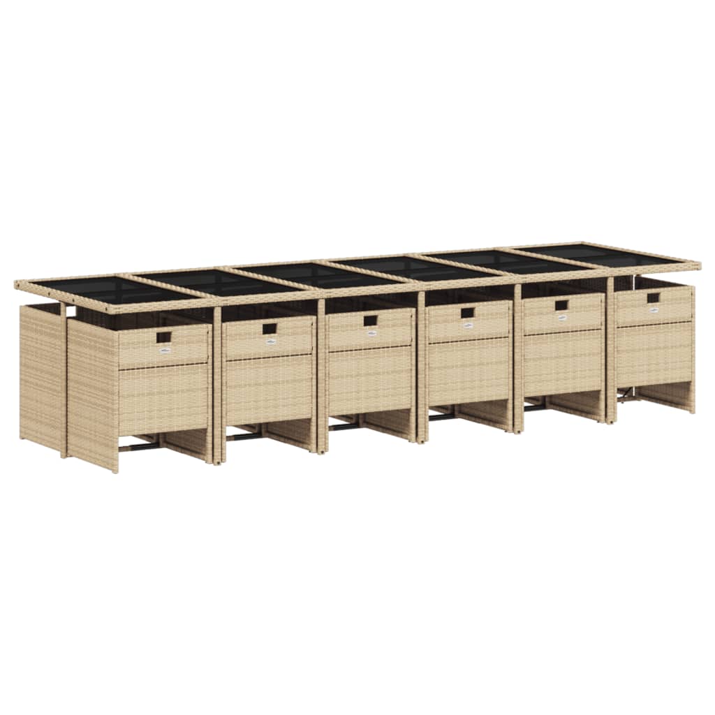 13-delige Tuinset met kussens poly rattan beige Tuinsets | Creëer jouw Trendy Thuis | Gratis bezorgd & Retour | Trendy.nl