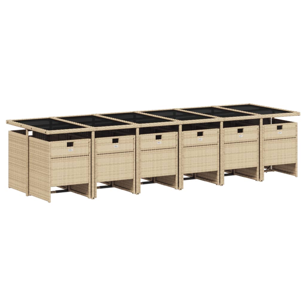 13-delige Tuinset met kussens poly rattan gemengd beige Tuinsets | Creëer jouw Trendy Thuis | Gratis bezorgd & Retour | Trendy.nl