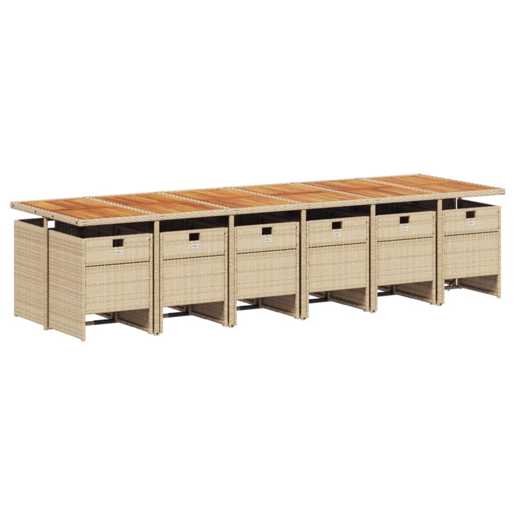 13-delige Tuinset met kussens poly rattan beige Tuinsets | Creëer jouw Trendy Thuis | Gratis bezorgd & Retour | Trendy.nl