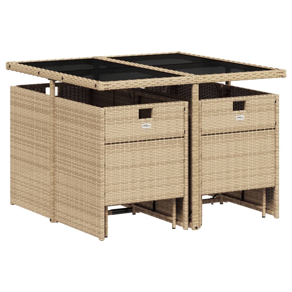 9-delige Tuinset met kussens poly rattan beige Tuinsets | Creëer jouw Trendy Thuis | Gratis bezorgd & Retour | Trendy.nl