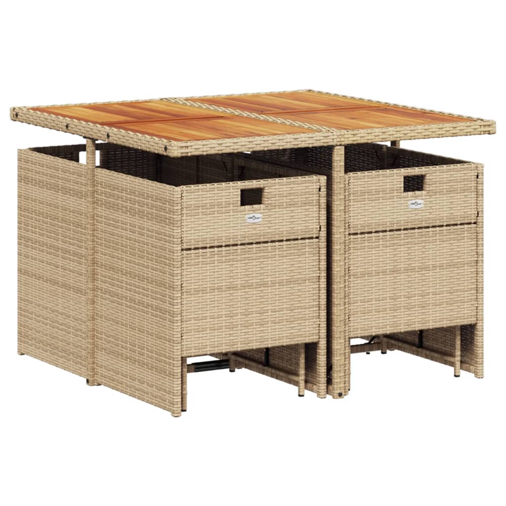 9-delige Tuinset met kussens poly rattan beige Tuinsets | Creëer jouw Trendy Thuis | Gratis bezorgd & Retour | Trendy.nl