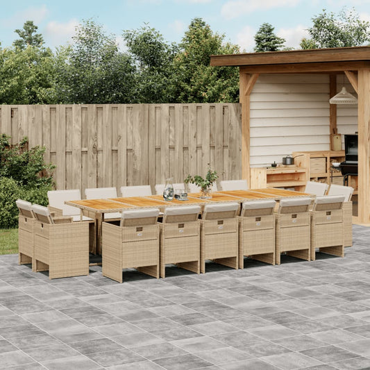 17-delige Tuinset met kussens poly rattan beige Tuinsets | Creëer jouw Trendy Thuis | Gratis bezorgd & Retour | Trendy.nl