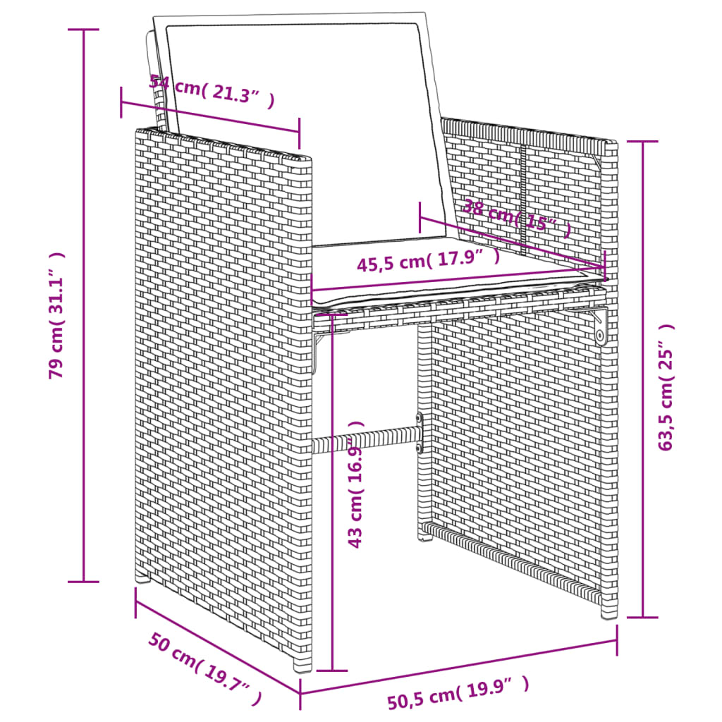 5-delige Tuinset met kussens poly rattan grijs Tuinsets | Creëer jouw Trendy Thuis | Gratis bezorgd & Retour | Trendy.nl