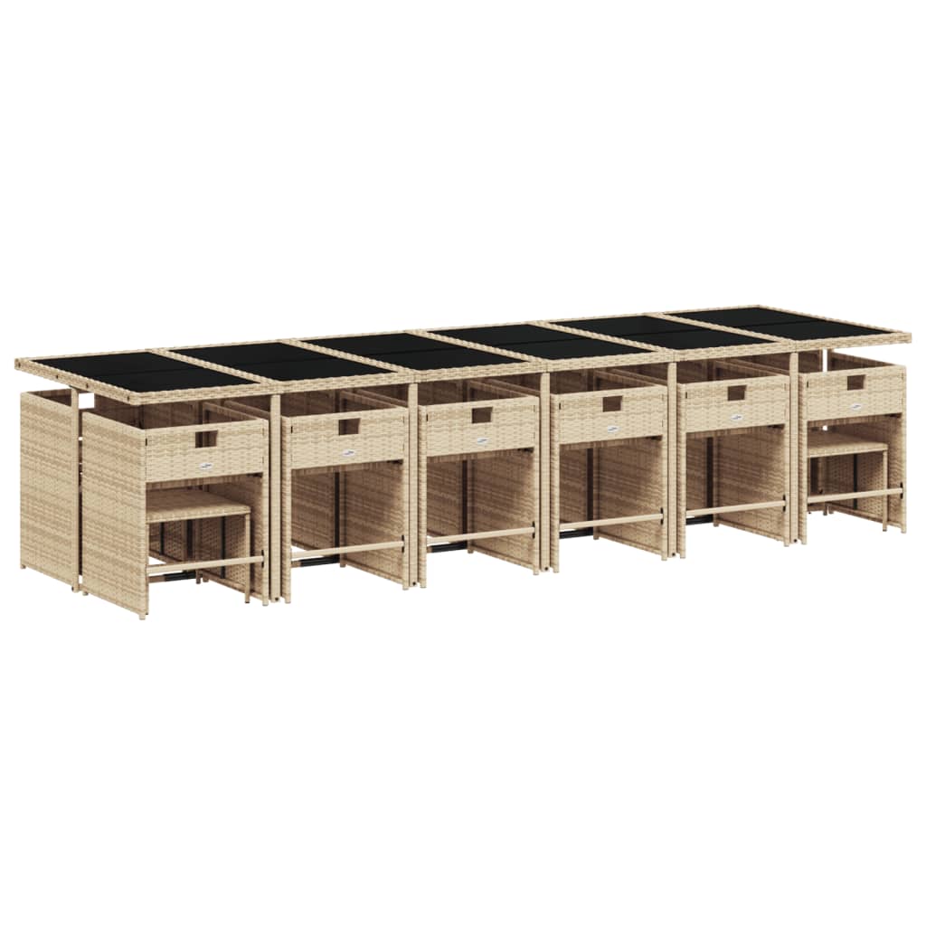 17-delige Tuinset met kussens poly rattan beige Tuinsets | Creëer jouw Trendy Thuis | Gratis bezorgd & Retour | Trendy.nl