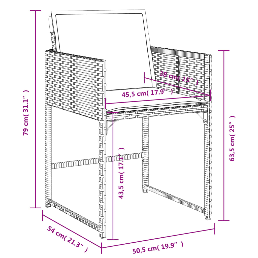 5-delige Tuinset met kussens poly rattan grijs Tuinsets | Creëer jouw Trendy Thuis | Gratis bezorgd & Retour | Trendy.nl