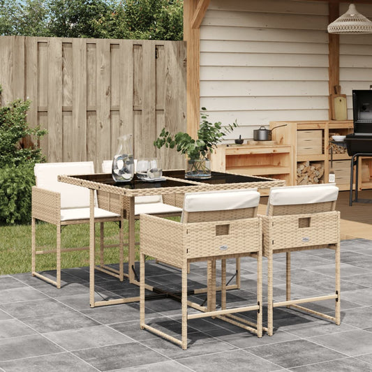 5-delige Tuinset met kussens poly rattan beige Tuinsets | Creëer jouw Trendy Thuis | Gratis bezorgd & Retour | Trendy.nl