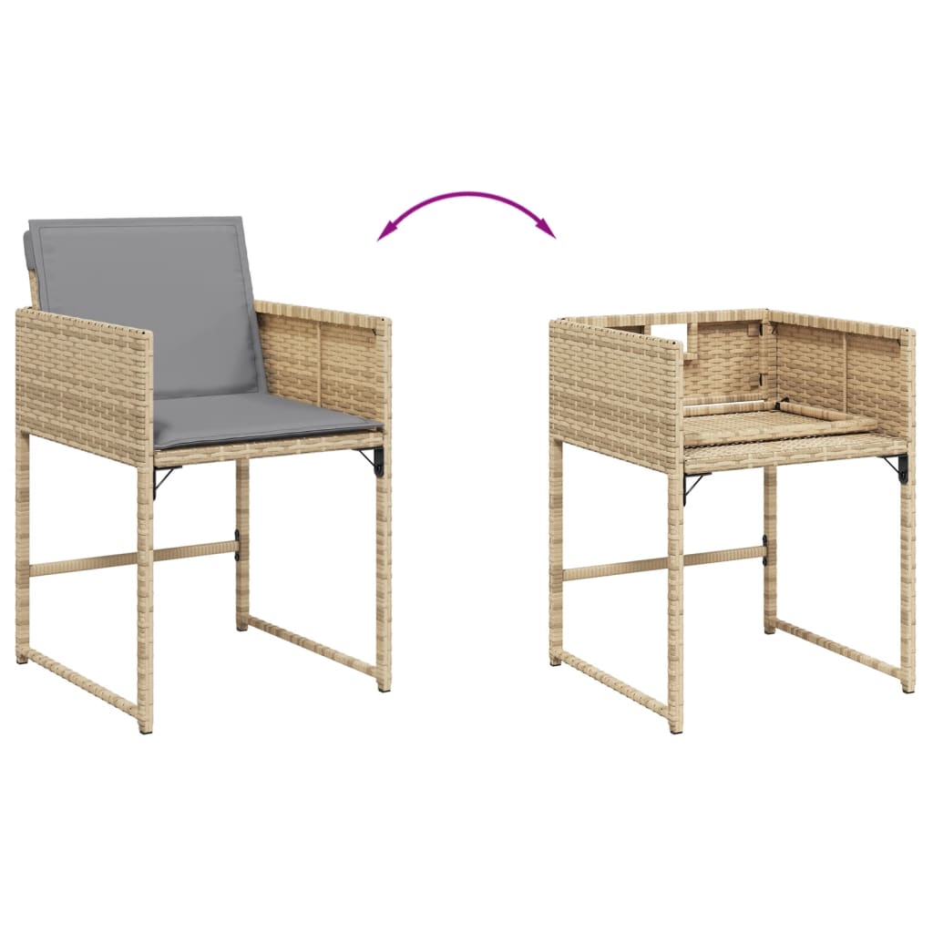 5-delige Tuinset met kussens poly rattan gemengd beige Tuinsets | Creëer jouw Trendy Thuis | Gratis bezorgd & Retour | Trendy.nl