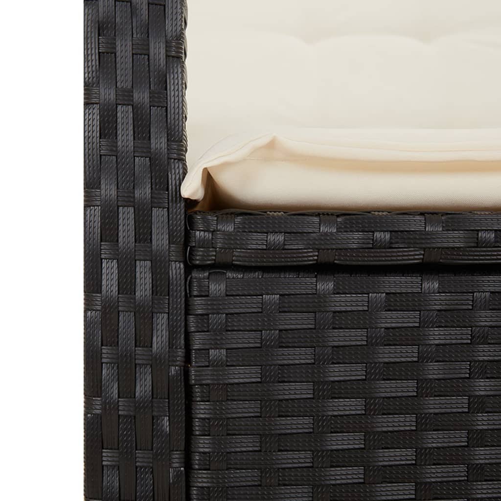 3-delige Tuinset met kussens poly rattan zwart Tuinsets | Creëer jouw Trendy Thuis | Gratis bezorgd & Retour | Trendy.nl