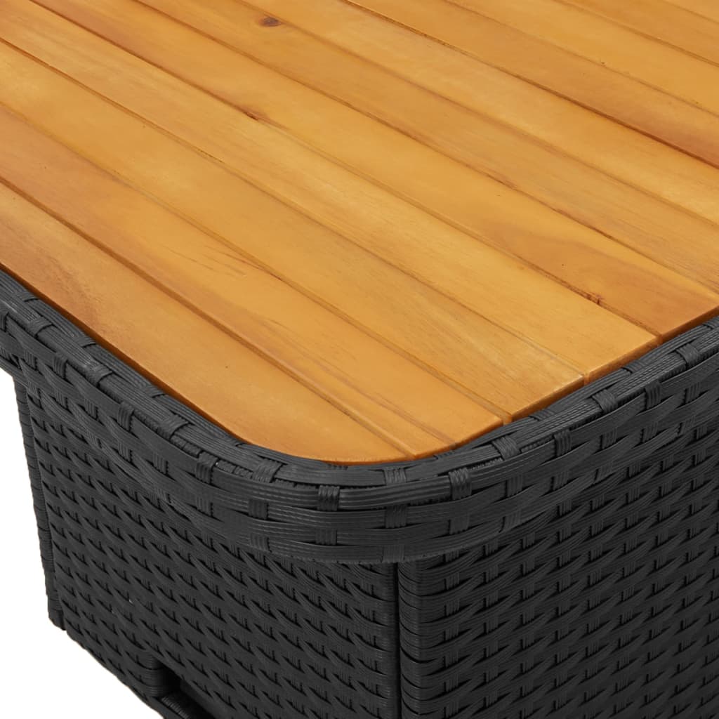 2-delige Tuinset met kussens poly rattan zwart Tuinsets | Creëer jouw Trendy Thuis | Gratis bezorgd & Retour | Trendy.nl