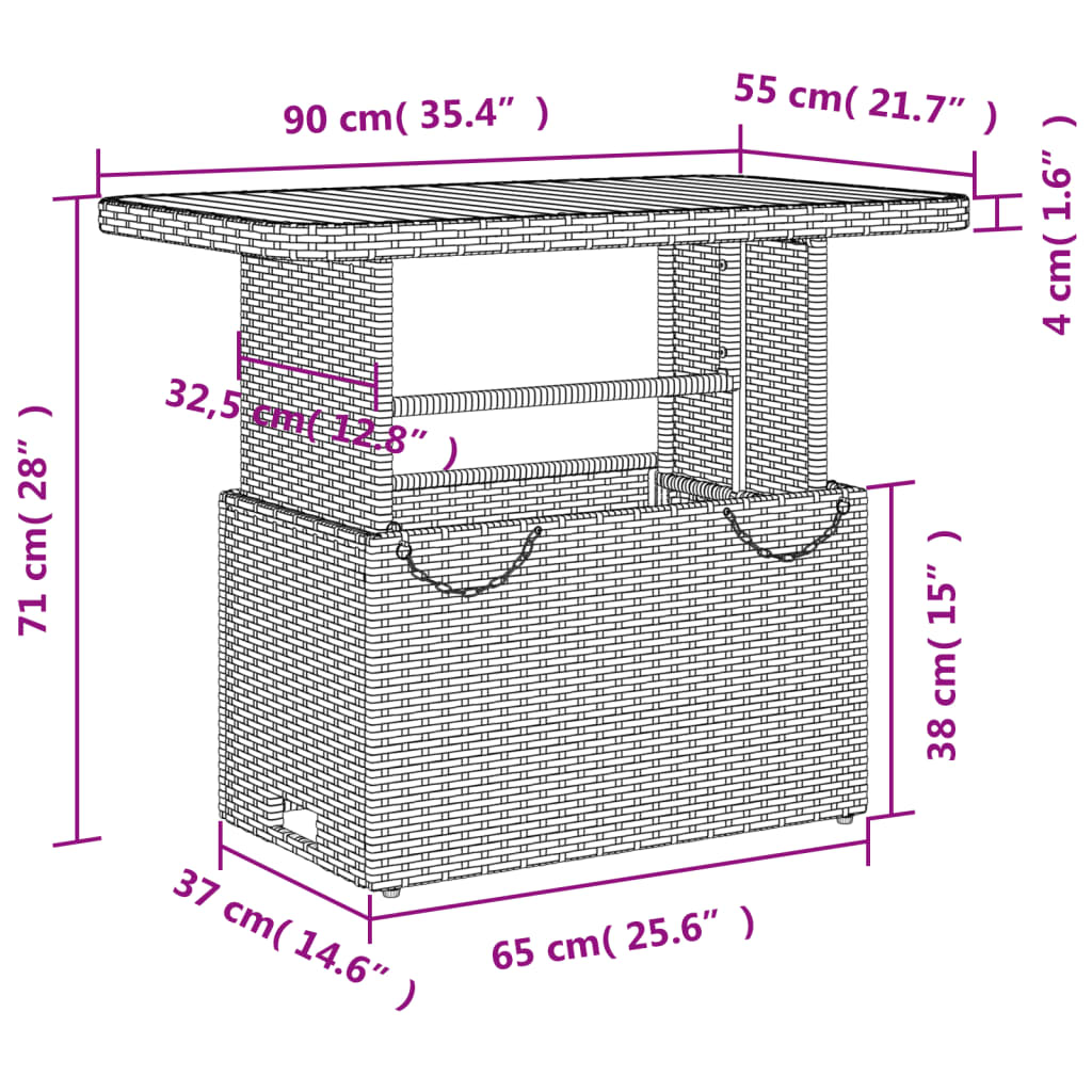 2-delige Tuinset met kussens poly rattan zwart Tuinsets | Creëer jouw Trendy Thuis | Gratis bezorgd & Retour | Trendy.nl