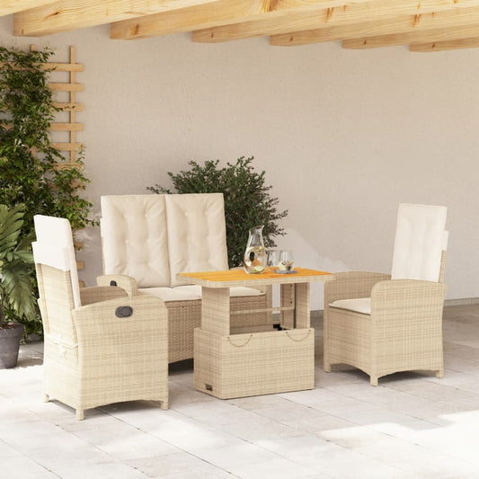 4-delige Tuinset met kussens poly rattan beige Tuinsets | Creëer jouw Trendy Thuis | Gratis bezorgd & Retour | Trendy.nl