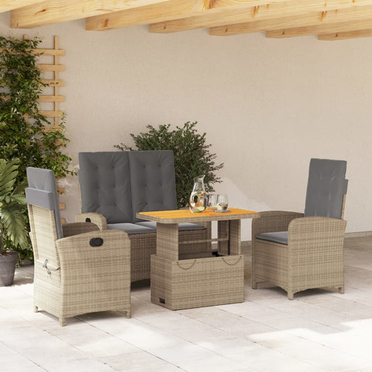 4-delige Tuinset met kussens poly rattan beige Tuinsets | Creëer jouw Trendy Thuis | Gratis bezorgd & Retour | Trendy.nl