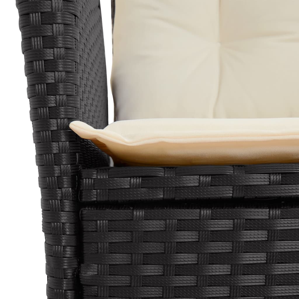 3-delige Tuinset met kussens poly rattan zwart Tuinsets | Creëer jouw Trendy Thuis | Gratis bezorgd & Retour | Trendy.nl