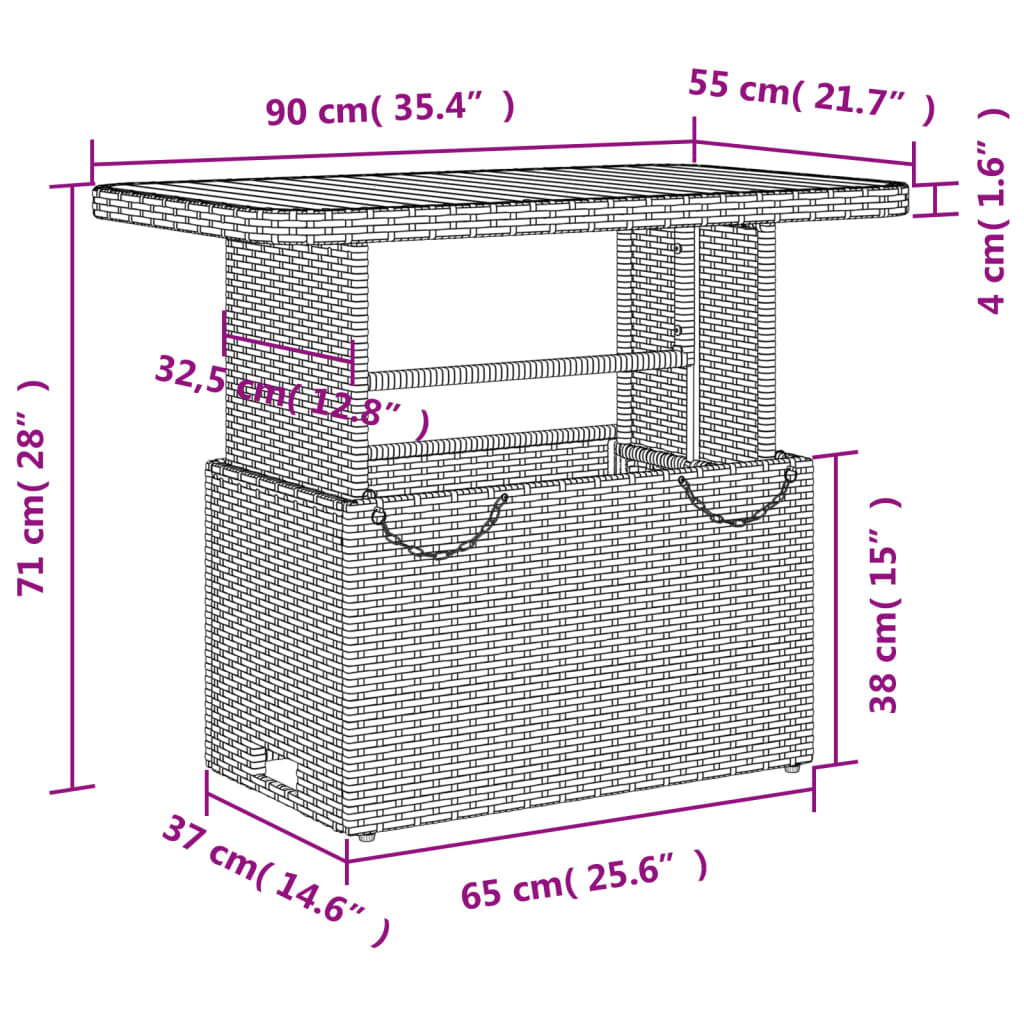 4-delige Tuinset met kussens poly rattan zwart Tuinsets | Creëer jouw Trendy Thuis | Gratis bezorgd & Retour | Trendy.nl