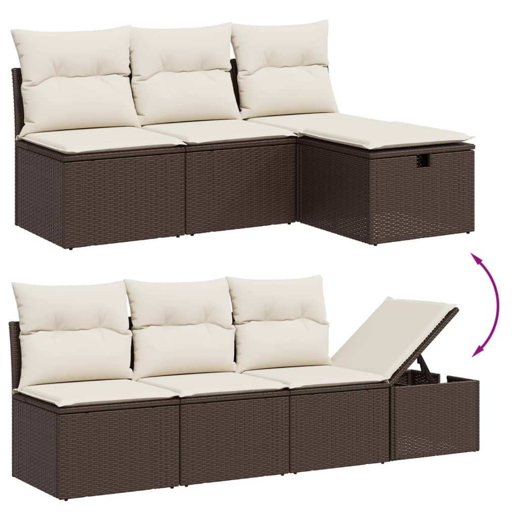 8-delige Loungeset met kussens poly rattan bruin Tuinsets | Creëer jouw Trendy Thuis | Gratis bezorgd & Retour | Trendy.nl