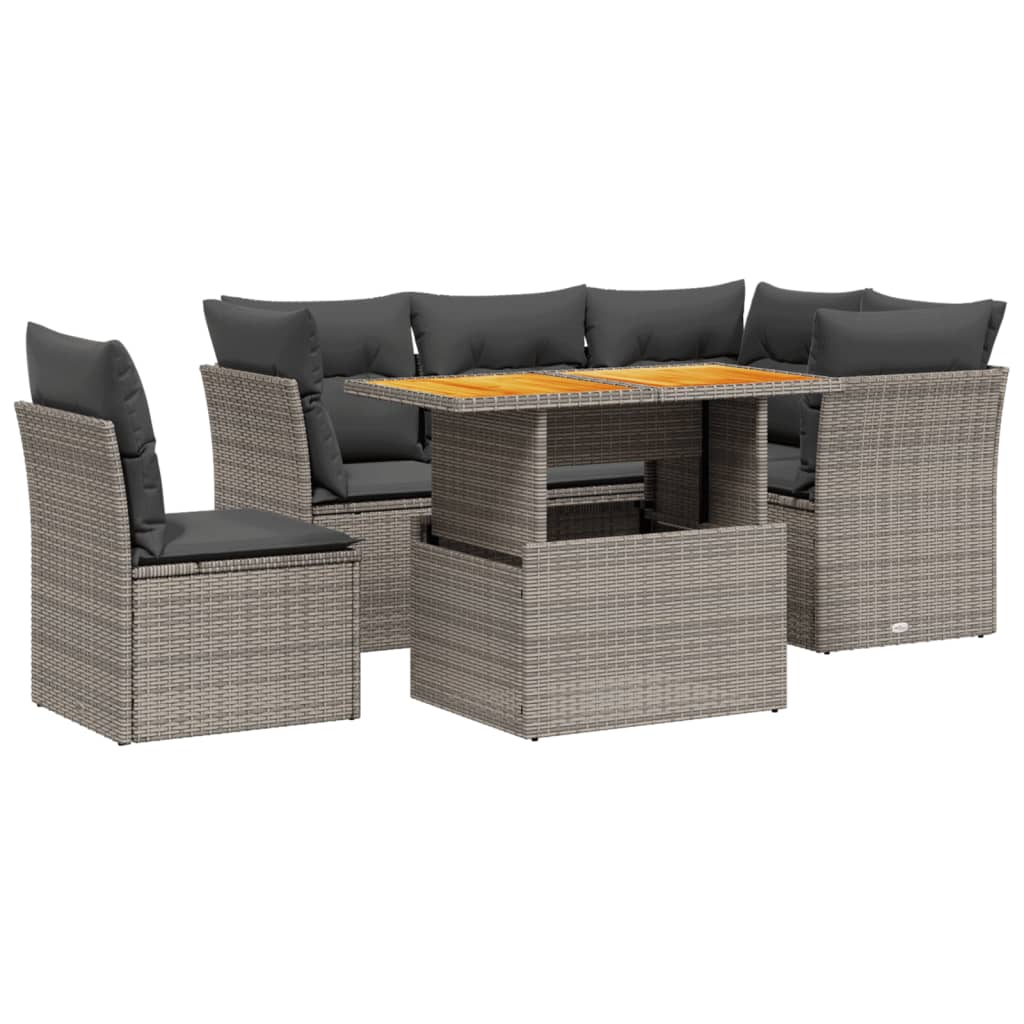 5-delige Loungeset met kussens poly rattan grijs Tuinsets | Creëer jouw Trendy Thuis | Gratis bezorgd & Retour | Trendy.nl