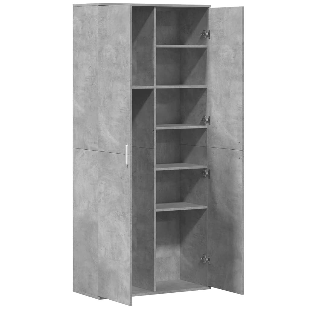 Hoge kast 80x35x180 cm bewerkt hout betongrijs Opbergkasten & lockerkasten | Creëer jouw Trendy Thuis | Gratis bezorgd & Retour | Trendy.nl