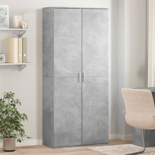 Hoge kast 80x35x180 cm bewerkt hout betongrijs Opbergkasten & lockerkasten | Creëer jouw Trendy Thuis | Gratis bezorgd & Retour | Trendy.nl