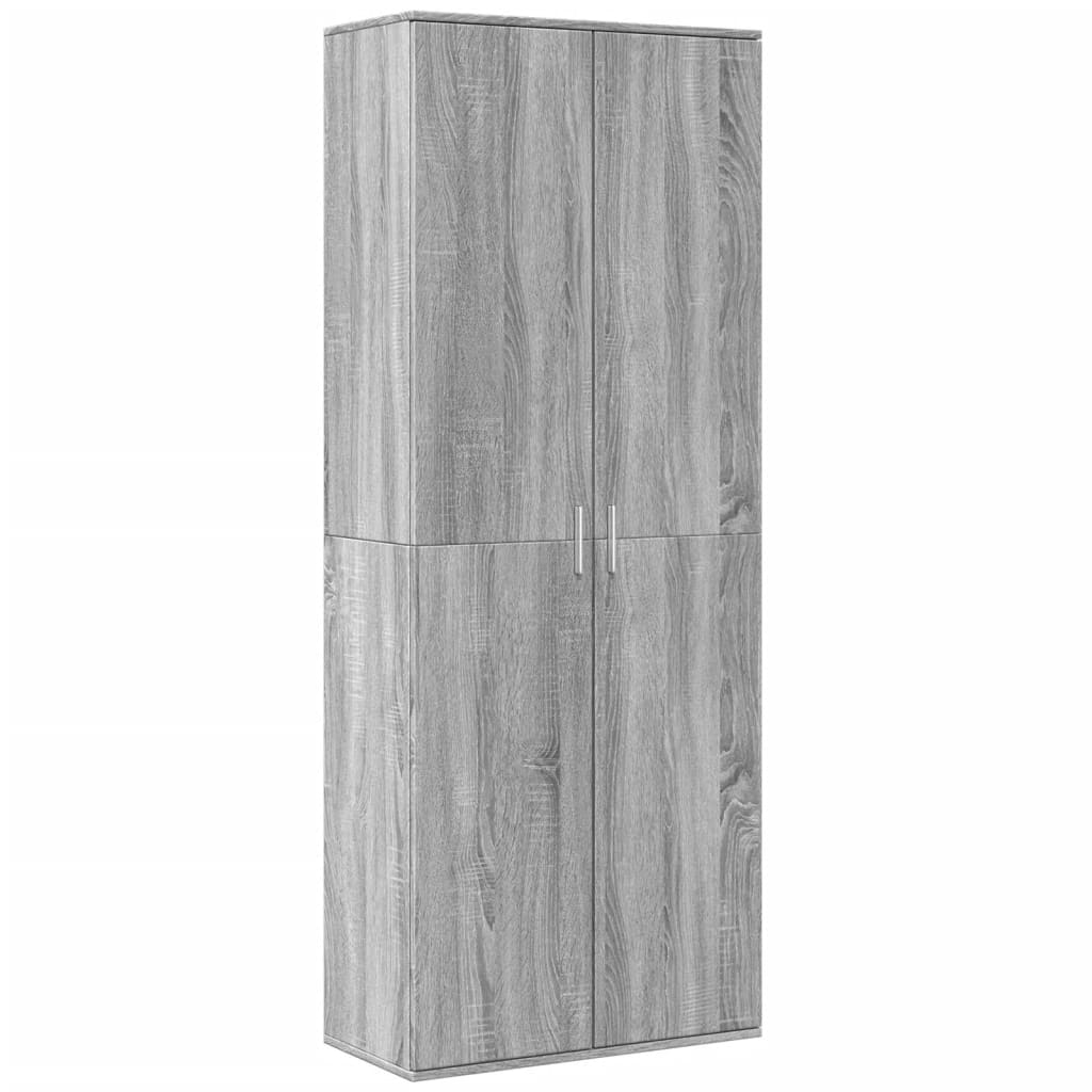 Hoge kast 70x35x180 cm bewerkt hout grijs sonoma eikenkleurig Opbergkasten & lockerkasten | Creëer jouw Trendy Thuis | Gratis bezorgd & Retour | Trendy.nl