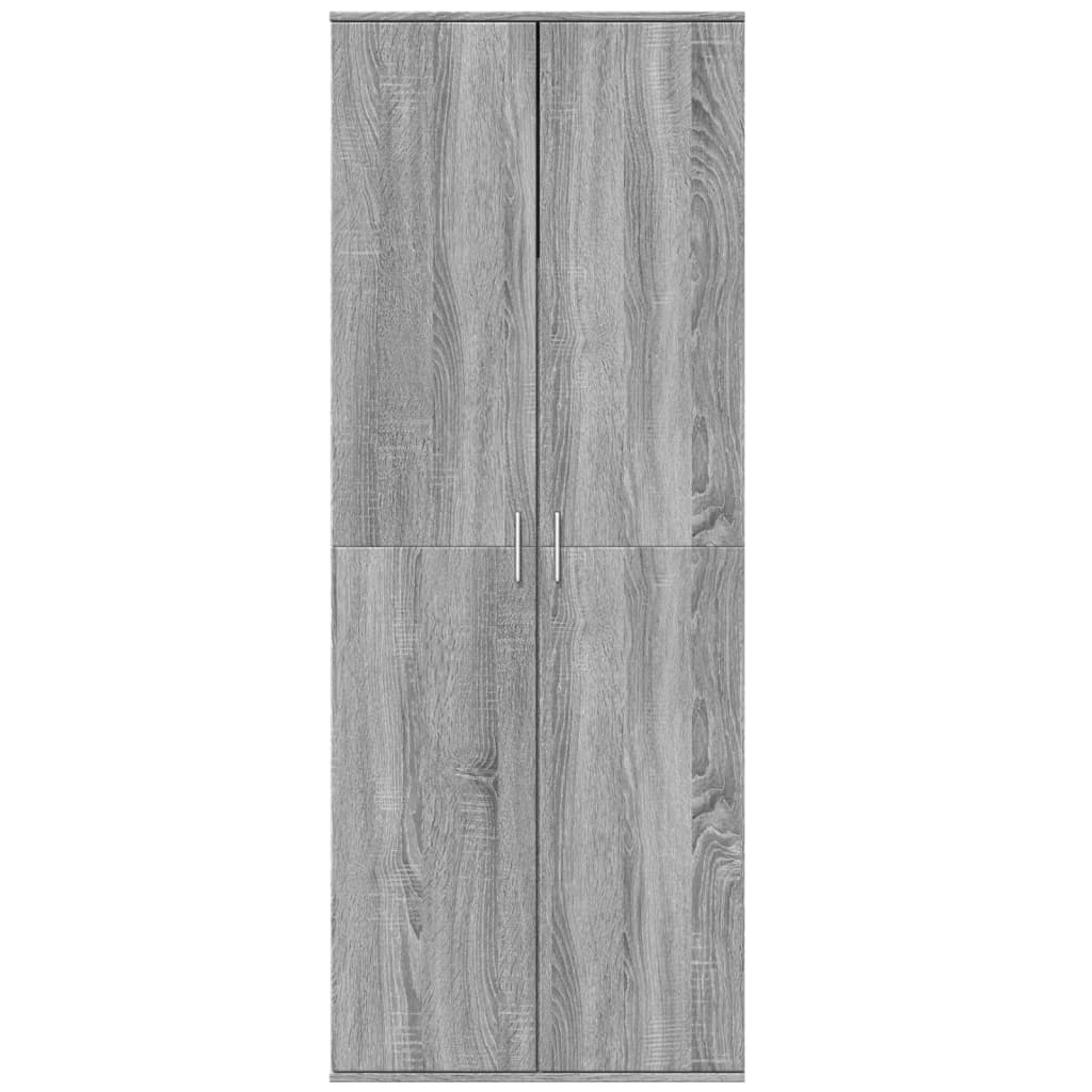 Hoge kast 70x35x180 cm bewerkt hout grijs sonoma eikenkleurig Opbergkasten & lockerkasten | Creëer jouw Trendy Thuis | Gratis bezorgd & Retour | Trendy.nl