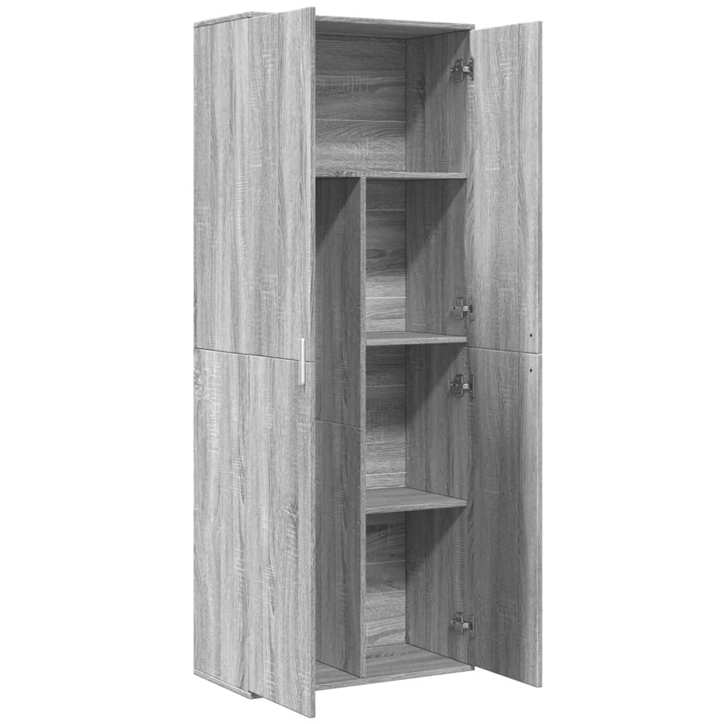 Hoge kast 70x35x180 cm bewerkt hout grijs sonoma eikenkleurig Opbergkasten & lockerkasten | Creëer jouw Trendy Thuis | Gratis bezorgd & Retour | Trendy.nl