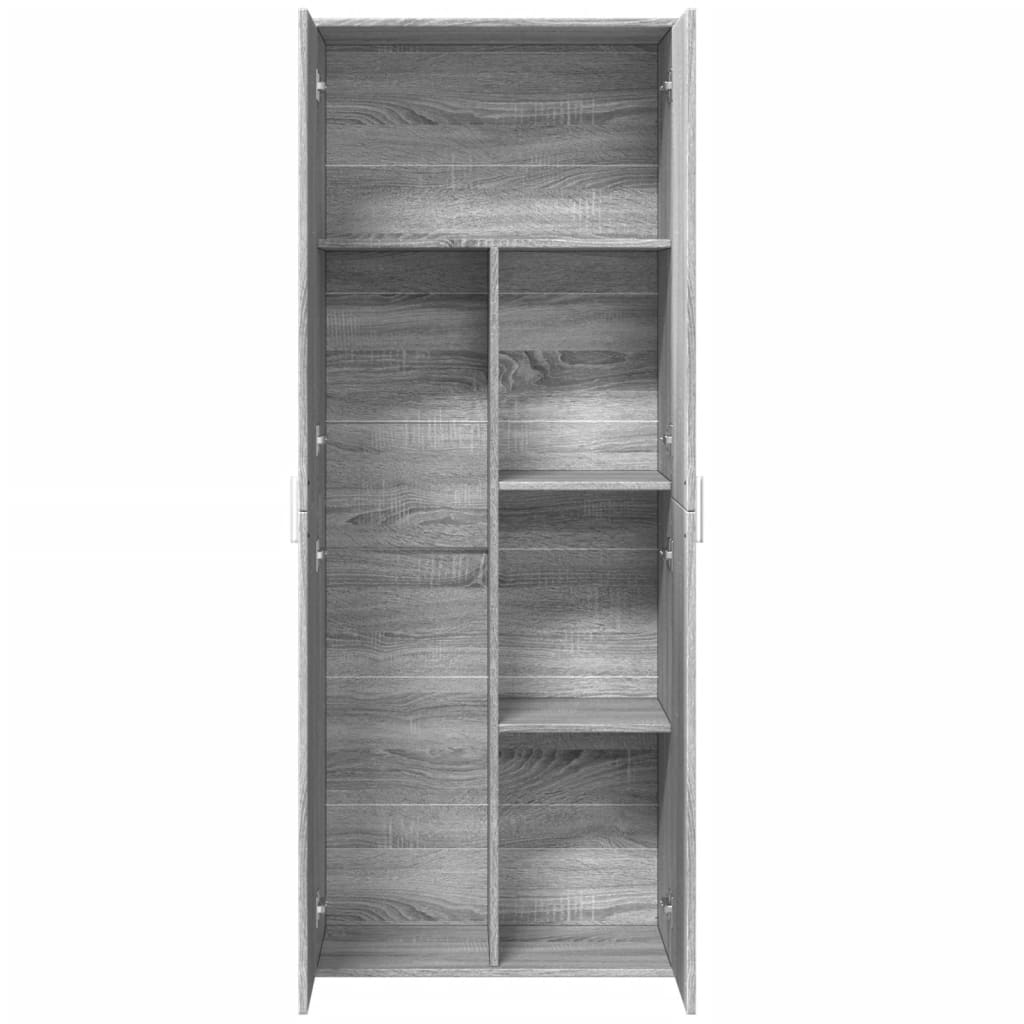 Hoge kast 70x35x180 cm bewerkt hout grijs sonoma eikenkleurig Opbergkasten & lockerkasten | Creëer jouw Trendy Thuis | Gratis bezorgd & Retour | Trendy.nl